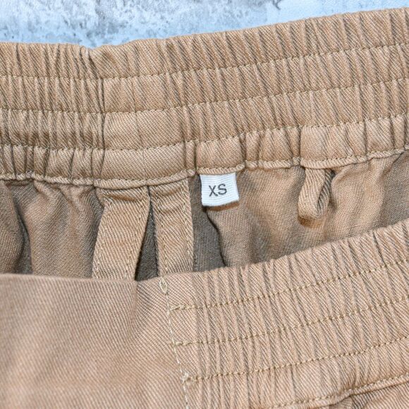 Aiayu Women's Elastic Wasit Crop Pants in Beige Cotton size XS - Picture 7 of 11